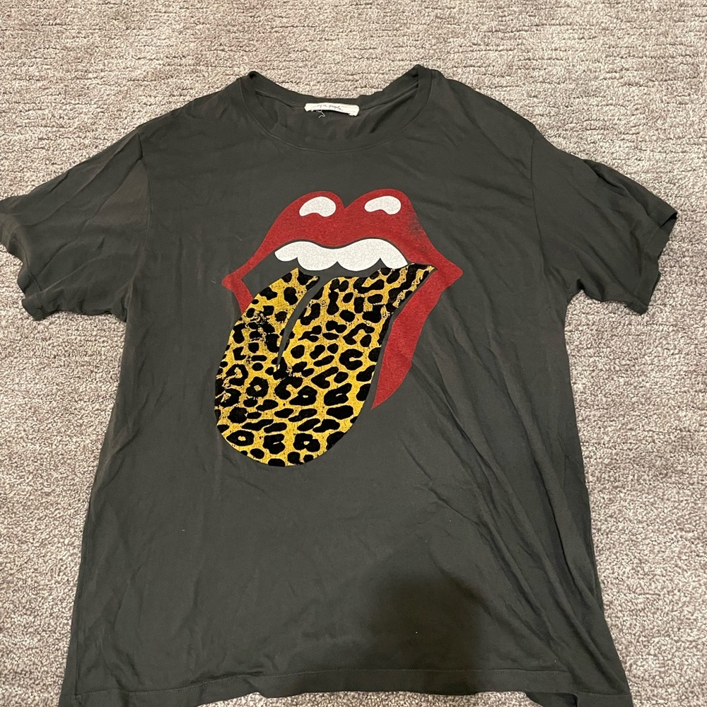 Free People Cheetah Rolling Stones Tee